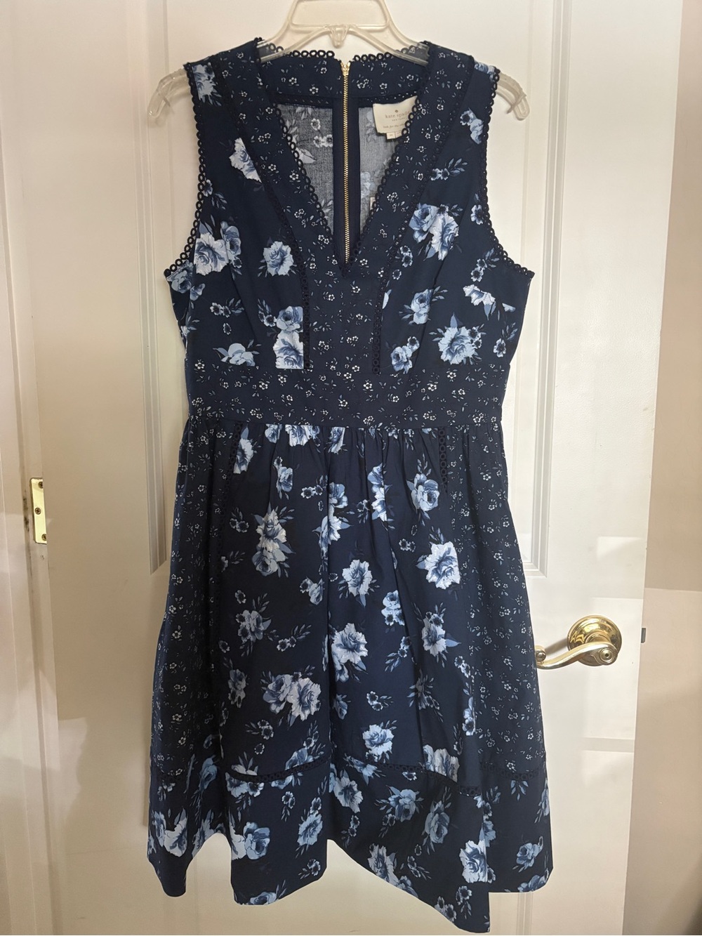 Kate Spade Prairie Rose Fit & Flare Dress Navy Floral Size 10 NWT